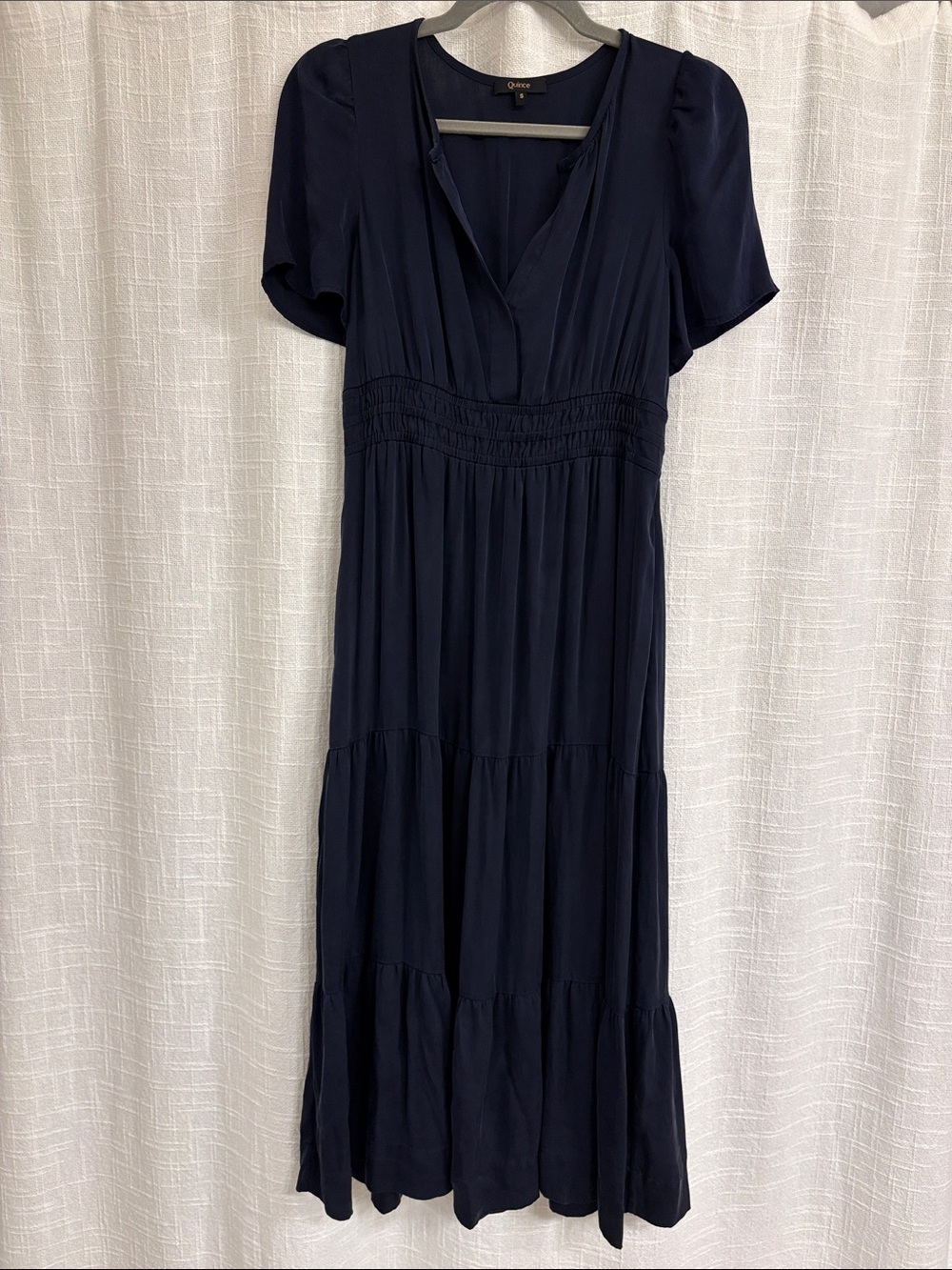 Quince Washable Stretch Silk Tiered Maxi Dress - Picture 3 of 9